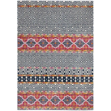 Safavieh 5 ft. 1 in. x 7 ft. 6 in. Madison 700 Power Loomed Area RugNavy & Ivory MAD797N-5